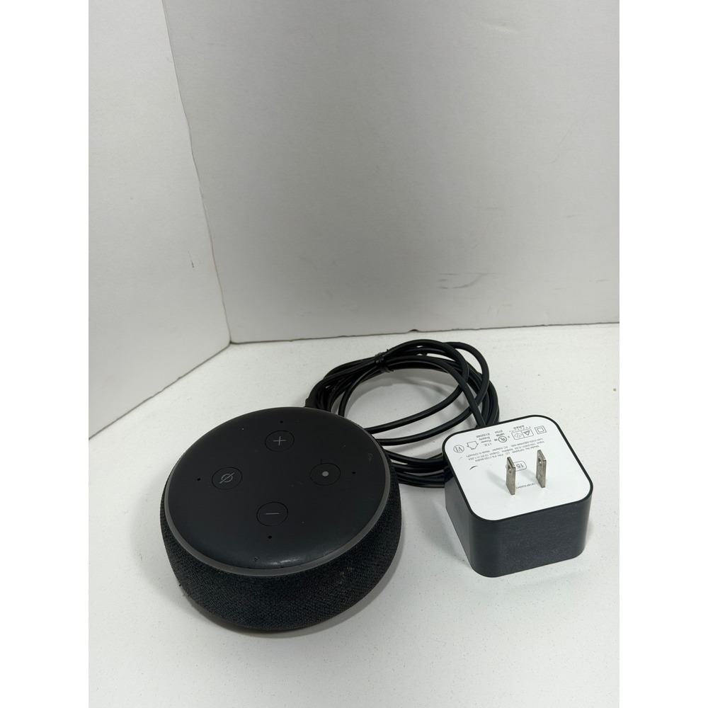 Amazon Echo Dot 3rd Gen Smart Speaker Charcoal Black D9N29T with Power Adapter